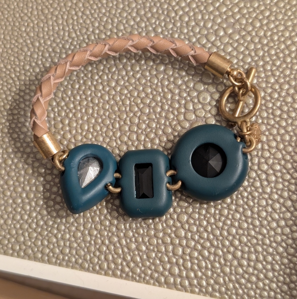 ⭐ RARE ⭐ Brulee J.Crew Leather Braided Bracelet - Picture 2 of 6